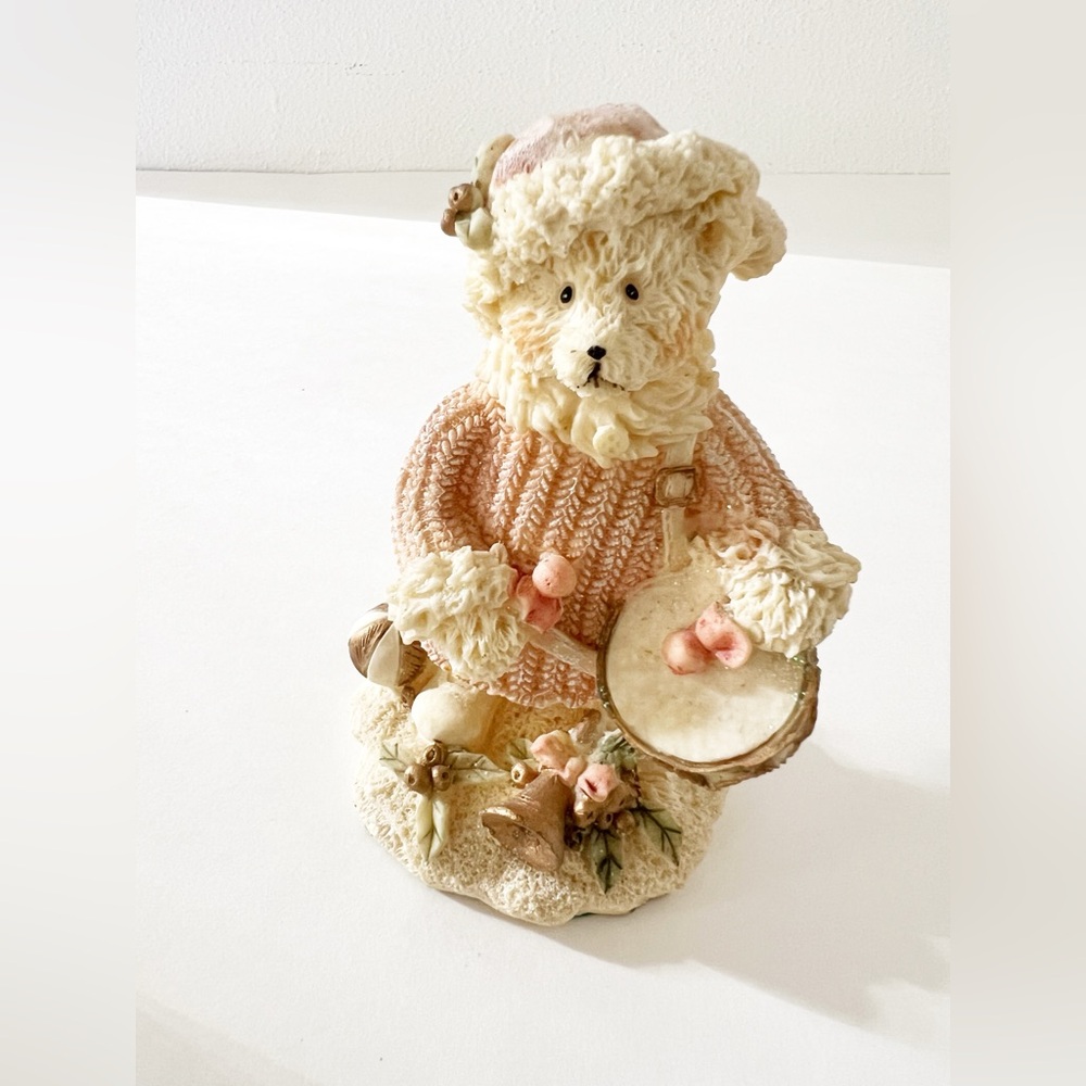 Greenbrier Vintage Polystone Christmas Bear with Drum Figureine